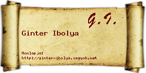 Ginter Ibolya névjegykártya